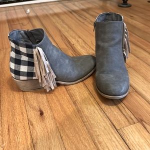 Plaid booties